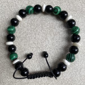Bone bracelet with malacite